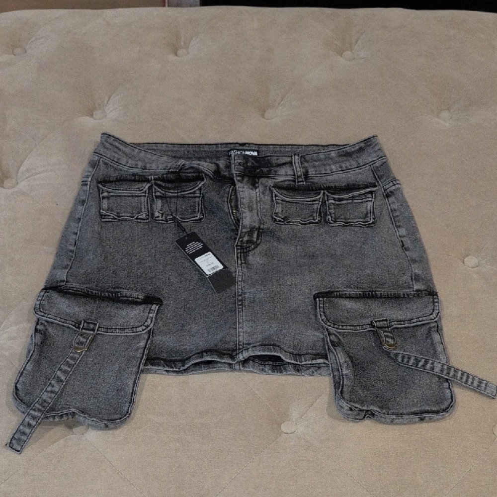Fashion Nova Charcoal Mini Skirt